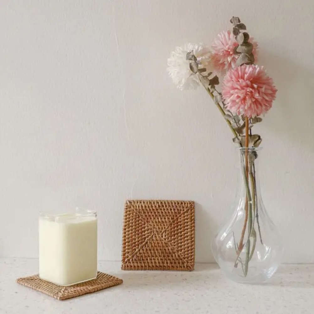 Square Rattan Coaster - Straw Raffia (2)